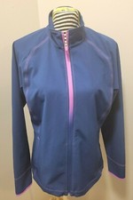 Slazenger Golf Wind/Water Resistent Blue with Pink Trim Jacket Women's Size M