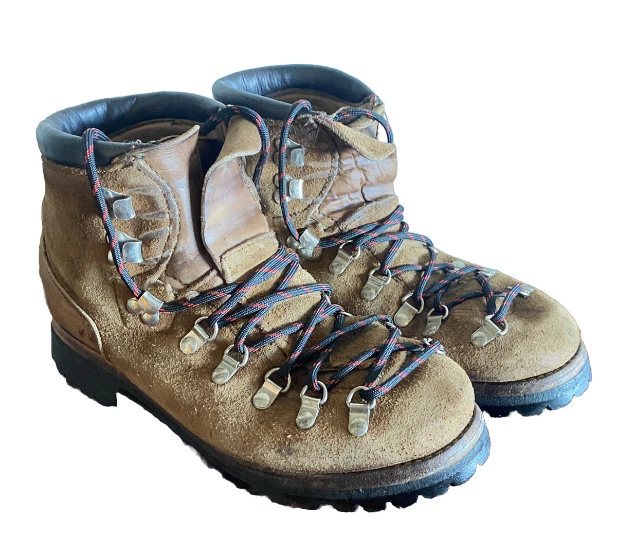 ATTACHMENT マウンテンブーツ スエード Vibram Dexter Vintage Mens 8M Brown Suede Hiking Mountain Boots New Laces