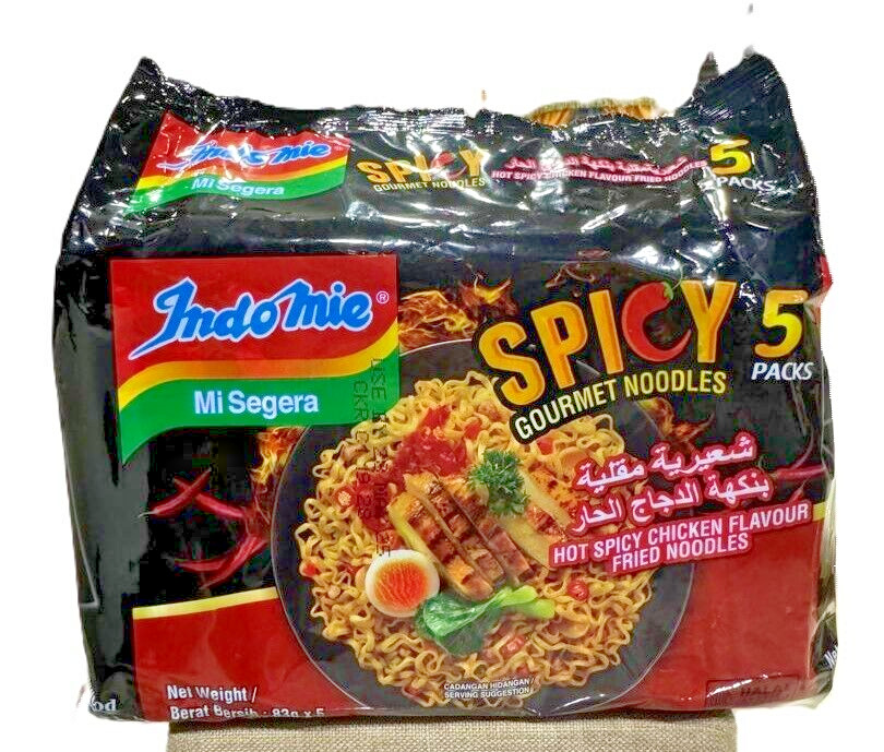 Indomie Picante Gourment Fideos Fritos Sabor Pollo Picante Caliente 83g x 5 -...