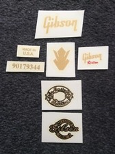 Guitar waterslide headstock decal Gold Custom Set