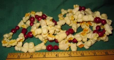 Vintage Popcorn Garland with Red Cranberry Christmas Tree Garland  9 ft
