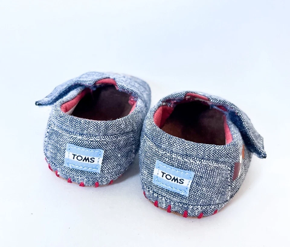 Tiny Toms Infantil Mapache Cuna Zapatos Bebé 0-6 Meses Talla 2 ¡COMO NUEVOS! Foto 3 de 4