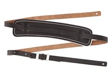 Genuine Fender Standard Vintage Adjustable Leather Guitar Strap - Black