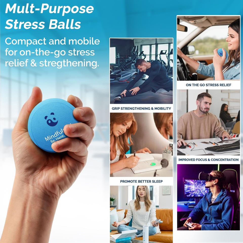 Mind & Body Stress Balls For Adults TriDensity Hand Therapy Exercise