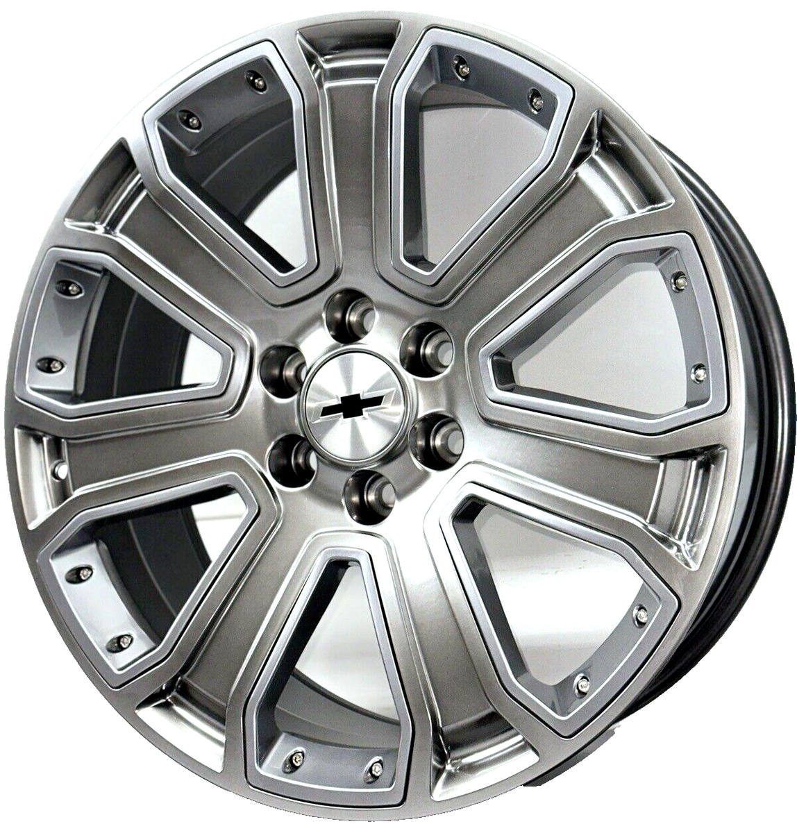 22” Hyper Silver Inserts OE 5660 Replica Wheels fits 2030 Chevy
