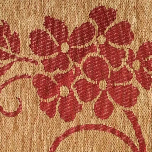 Chenille Beige Floral (Claret Red Begonia) 22"x30" Home Garden Pillow Cover Sham - Picture 4 of 5