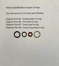 Perlick 630/680 Beer Faucet O-rings, Homebrew, Kegerator, Beer Tap, Perlick