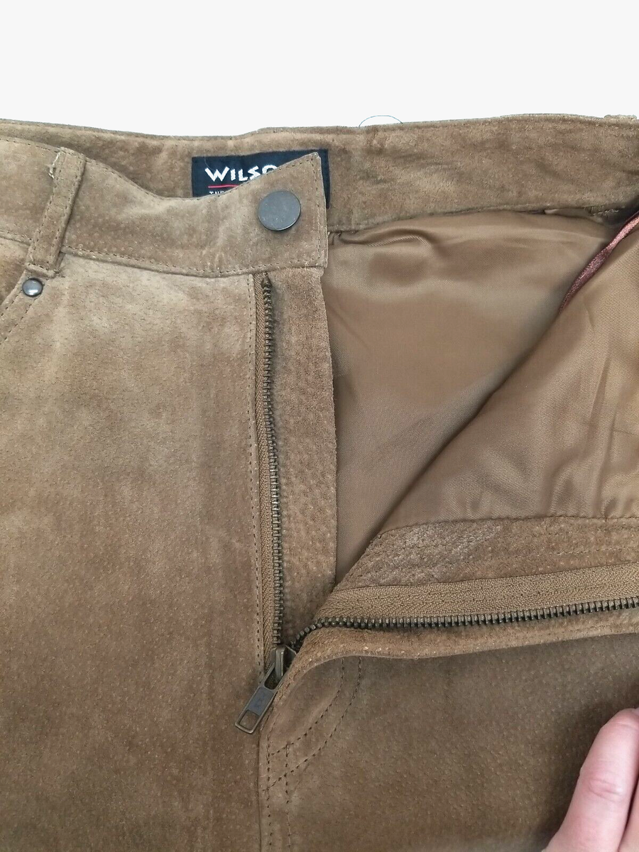 Wilson Leather Womens Sz 6 Lined Suede Leather Pants Tan Light