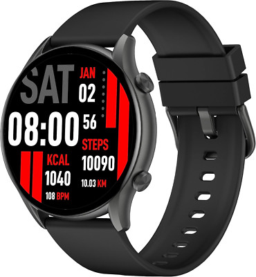 Kr Smart Watch for Men Women(Answer/Make Calls),1.32''Semi-Amoled Touch Screen,Bl