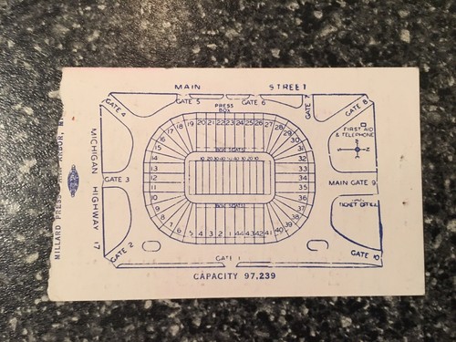 Boleto de fútbol americano Michigan vs. Northwestern 1951 - Big House - RARO - Imagen 2 de 2