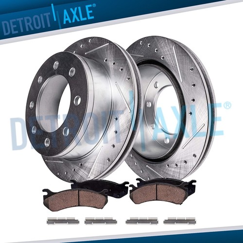 Front Drilled & Slotted Brake Rotors & Pads Kit For Ram C/V & Dodge Journey