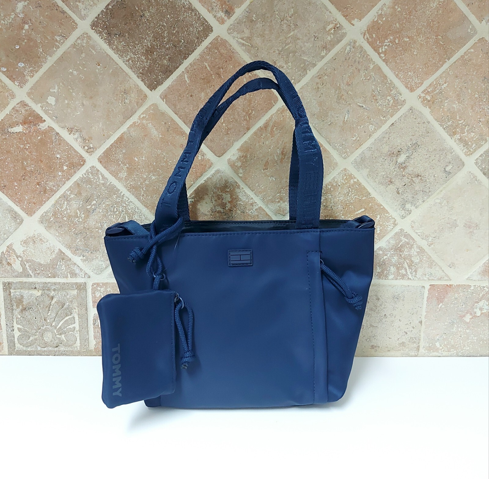 Tommy Hilfiger Erin II Dark Blue Nylon Convertible Shopper with Pouch