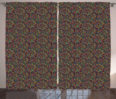 Vivid Colorful Sketch Curtains 2 Panel Set Decoration 5 Sizes Window Drapes