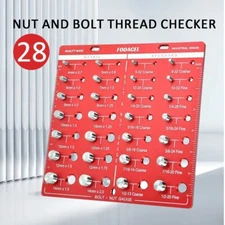 Nut and Bolt Thread Checker 28 Thread Identifier Gauge Inch and Metric Screw--