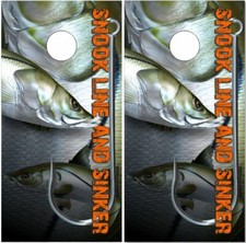 Fish Snook Line and Sinker Cornhole Wrap Bag Toss Skin Decal Sticker