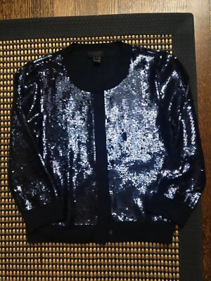 navy sequin cardigan