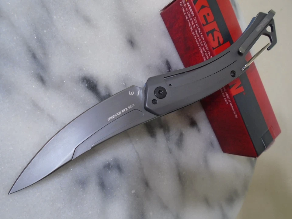 Kershaw Reverb XL Pocket Knife Carbon Fiber G10 8Cr13MoV 1225 Carabiner 7.4" OA - Image 2 of 4