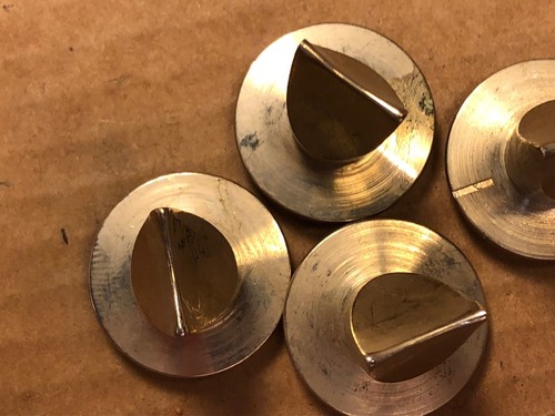 4 perillas punteras de aluminio dorado vintage de 1" década de 1960 eje D para amplificador de guitarra - Imagen 3 de 8