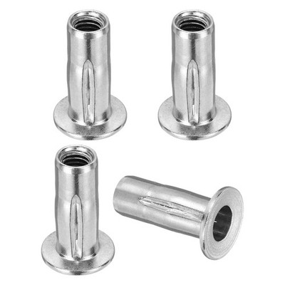 10Pcs Multi Grip Rivet Nuts M10x33, Pre-Bulbed Shank Insert Silver