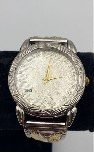 Vintage Mens 1910 Indian Head Coin Wristwatch Untested 70.10 Grams