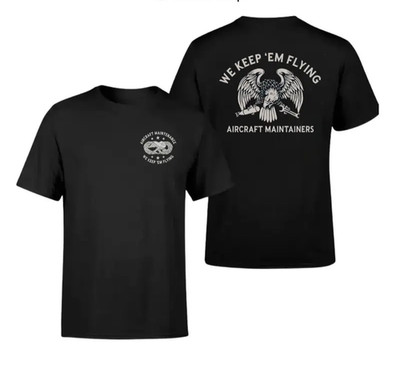 Aircraft Maintainers We Keep 'Em Flying T-Shirt Two Side, Vintage Streetwear Mil