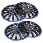 <!--F#f_0-->4pcs 15in Wheel Hubcap Snap On Hub Caps Cover BlackBlue For R15 Tire && Steel<!--F/-->