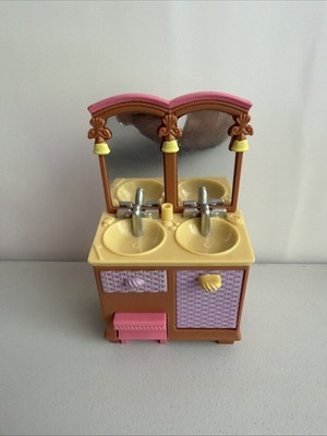 Vintage Fisher Price Loving Family Dollhouse Bathroom Double Vanity & Sink 2006