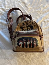 Zero To Hero Brown Leather Loungefly Disney Hercules Muses Mini Backpack NWT