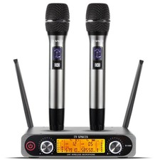 UHF Wireless Microphone System with Dual Metal Handheld Mics   260ft Range, P...