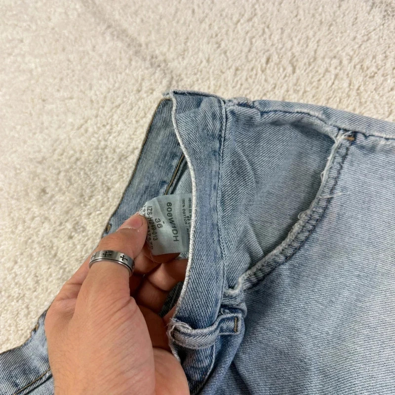 VTG Wrangler 90s Baggy Oversized Relaxed Blue Sz 36 Carpenter Denim Shorts Jorts image 7