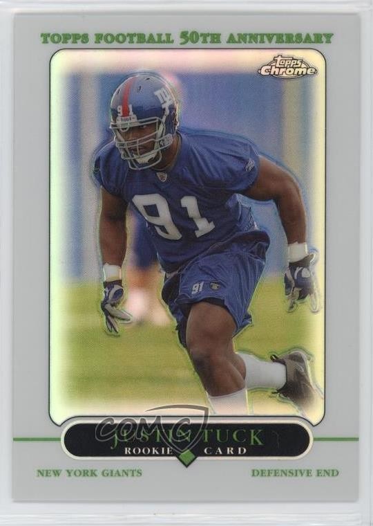 2005 Topps Chrome Refractor Justin Tuck #231 Rookie RC h8k