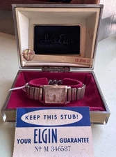 Vintage Lord Elgin Watch 23 Jewels 10K Gold Filled With Original box & Papers