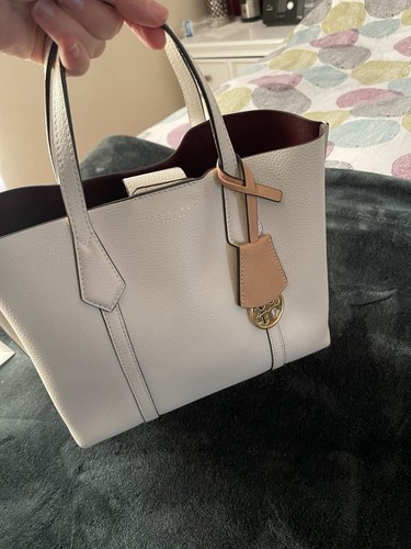 Tory Burch Perry Small Triple Compartment Tote Crossbody Bag In Ivory - Picture 12 of 15