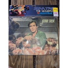 Vintage Star Trek Mouse Pad by Moustrak Captain Kirk and Tribbles New in Package