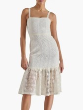 NWT Steve Madden Lace Cream Midi Dress Size 2 White Summer Vacation Feminine