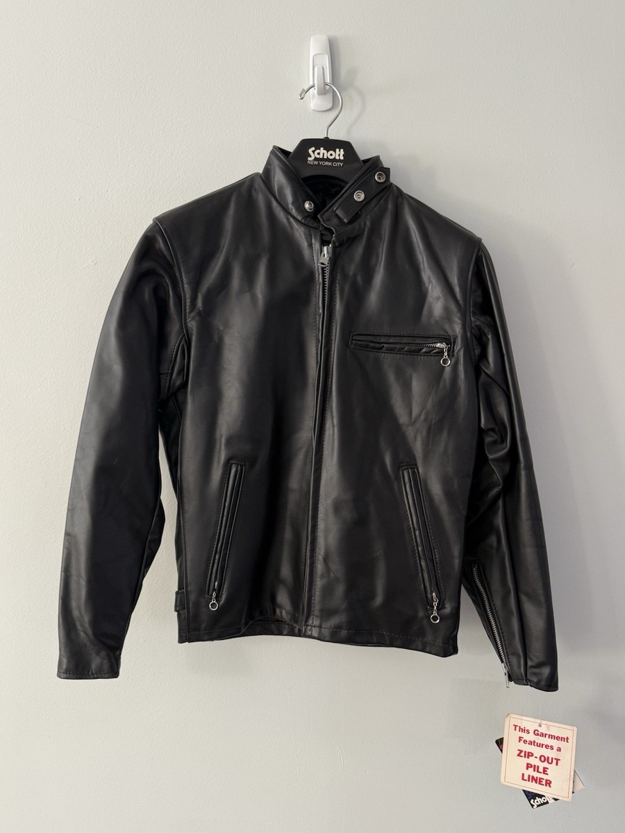 Vtg Schott Single Rider Steerhide Leather Motorcycle Jacket 641 Sz