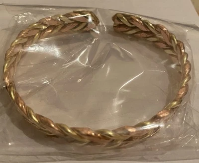 Bracelet manchette tressé cuivre & bronze – Artisanat marocain – Mixte - Photo 1/3