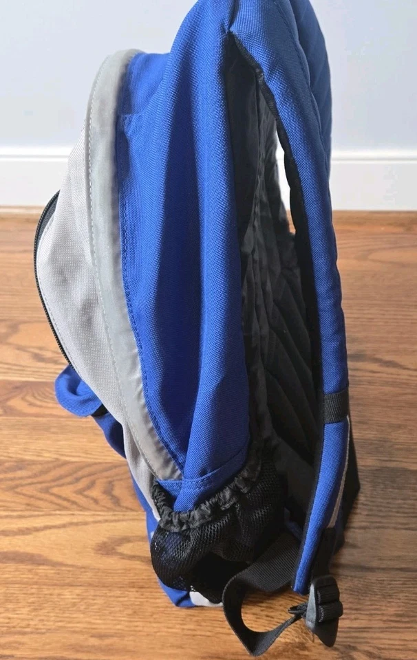 Mochila escolar Lands' End doble cremallera azul gris Foto 3 de 4