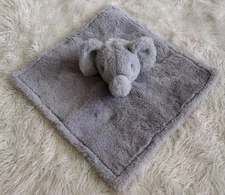 Parents Choice Elephant Lovey Gray Plush Baby Toy Security Blanket 12" 