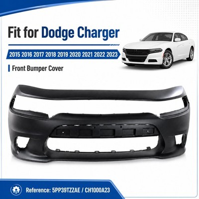 For 2015 2016 2017-2023 Dodge Charger Front Bumper Cover black Direct Fit