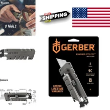 Compact Utility Knife with Eight Tools Including Pry Bar and Bottle Opener