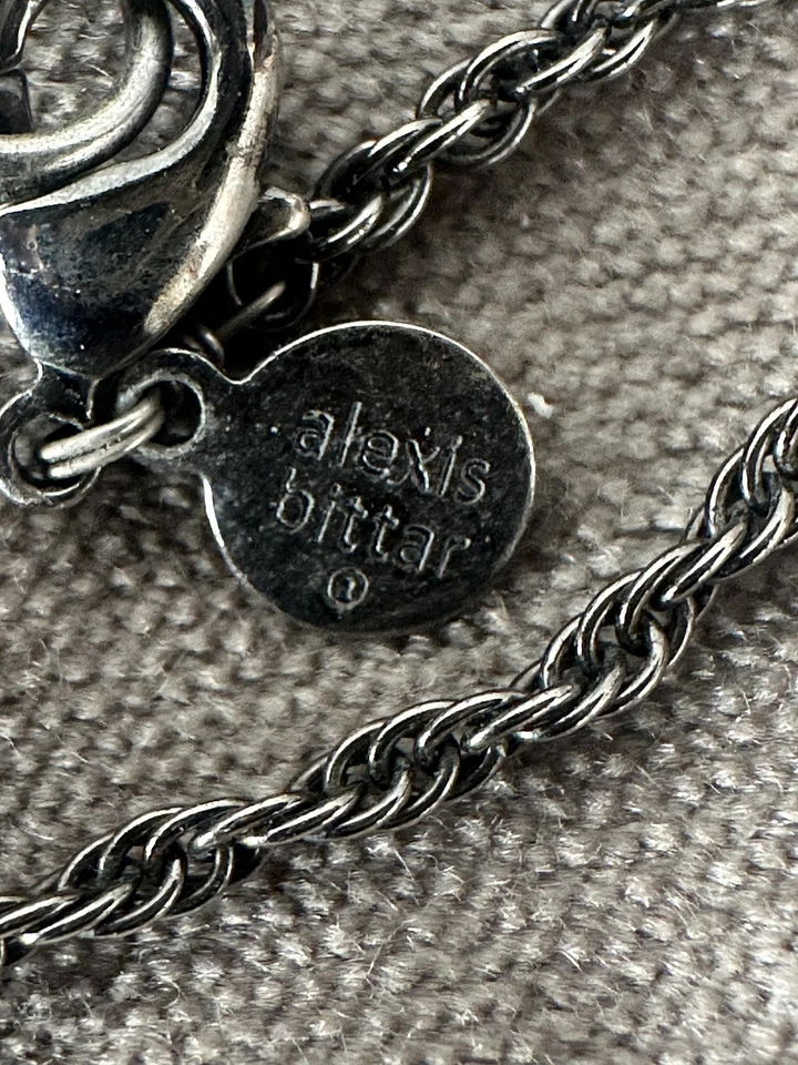 Collar Colgante Alexis Bittar Turquesa Pavé Cristal Ovalado Gunmetal Foto 3 de 4