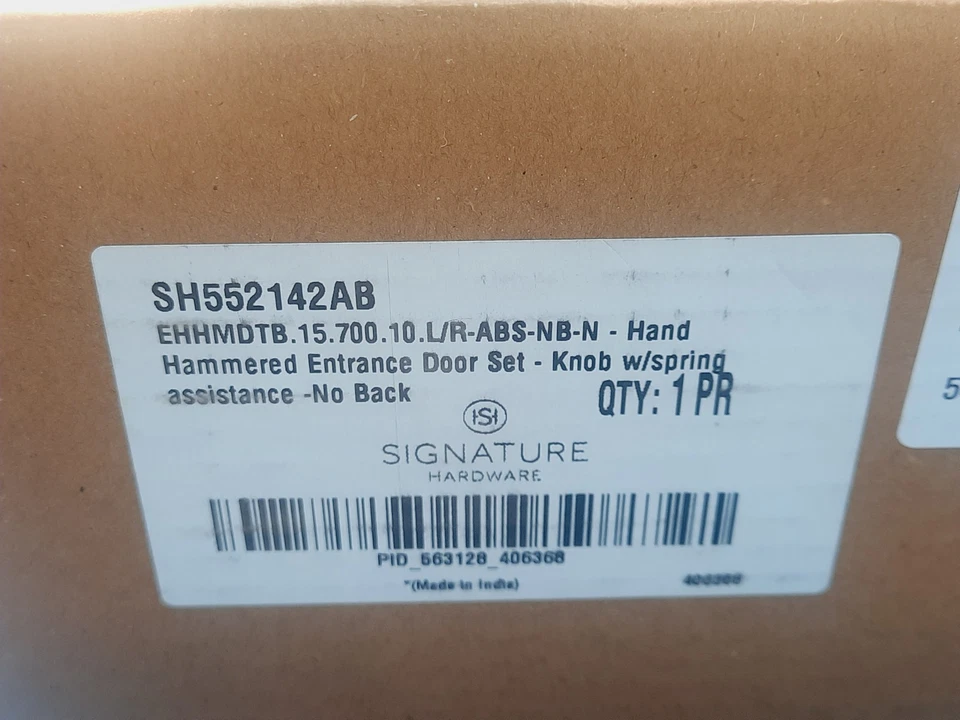 Firma Hardware Traeger Latón Estilo Martillado Placa Completa Entrada con Llave 2-3/4" Foto 3 de 4