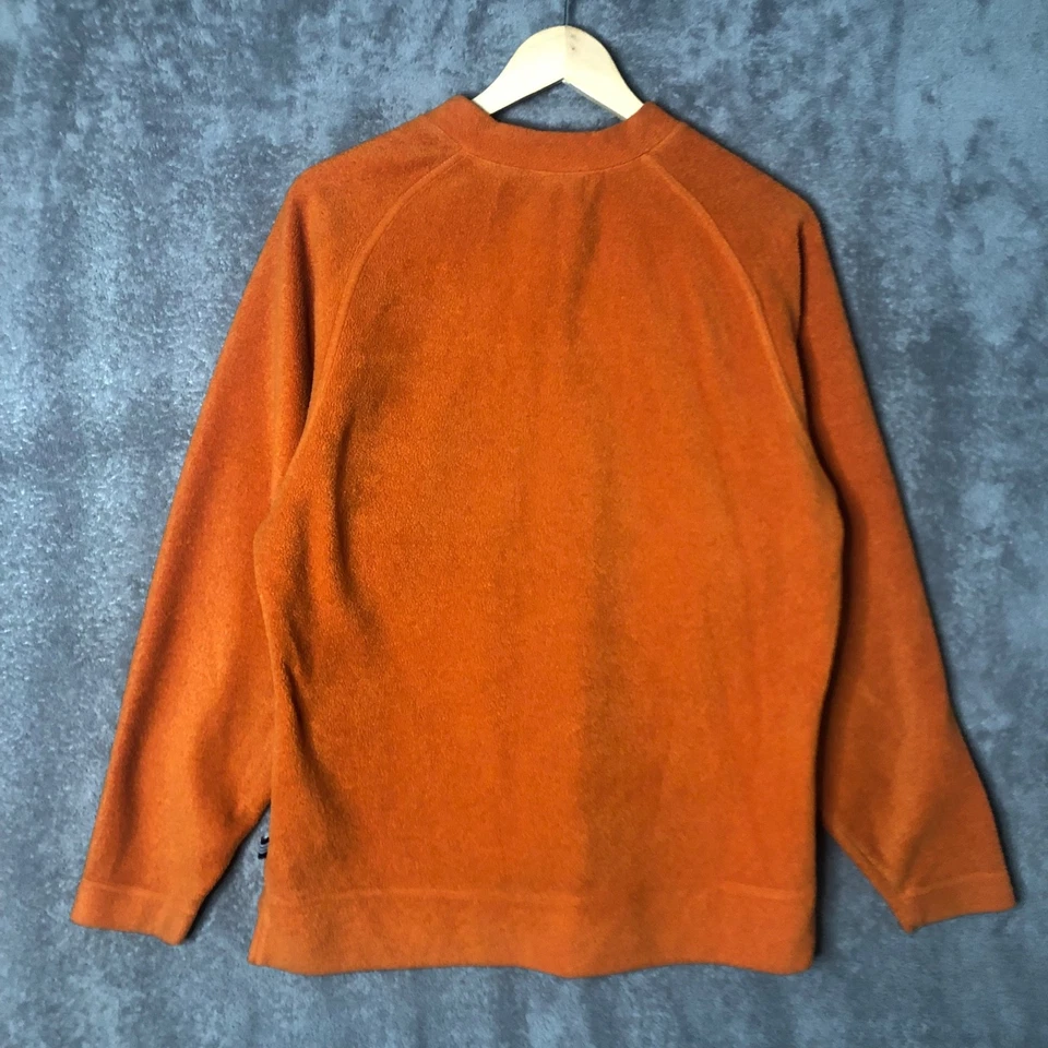 Vintage 90s adidas Fleece Sweatshirt Large Hunter Orange Bright Track Terry Y2K - Image 3 of 4