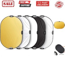5-in-1 Oval Reflector with Handle for Photography Photo Studio Lighting  Out...