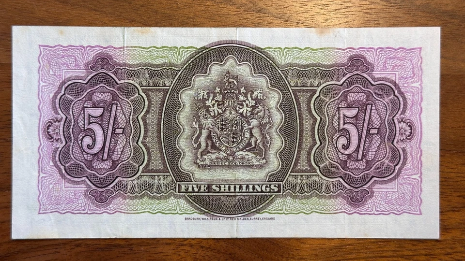 Bermudas 5 chelines 1957 QEII Hamilton Harbour View P-18b Foto 2 de 3