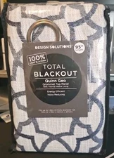 Quinn Geo 95 Inch 100 percent Blackout Grommet Top Window Curtain Panel 