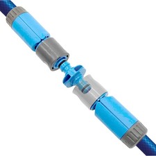 Qwickhose Double Male End Hose Joiner | Universal Connector Blue
