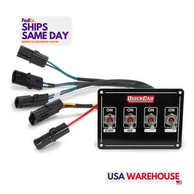Quickcar 50-7414, One Black Ignition Panel Extreme 4 4-Switch Dual Mag. Pckup 