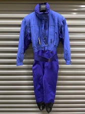 Tyrolia Skiwear Snowsuit Head Ski Suit Womens Petite 8 Purple Microseal Vintage